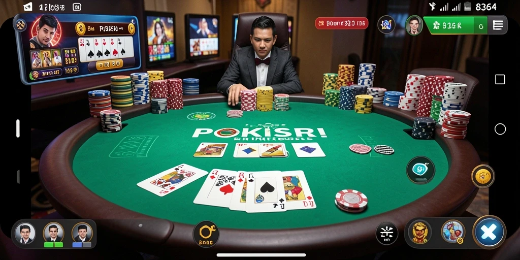 Screenshot gameplay Poker 8364 yang seru dan mendebarkan.