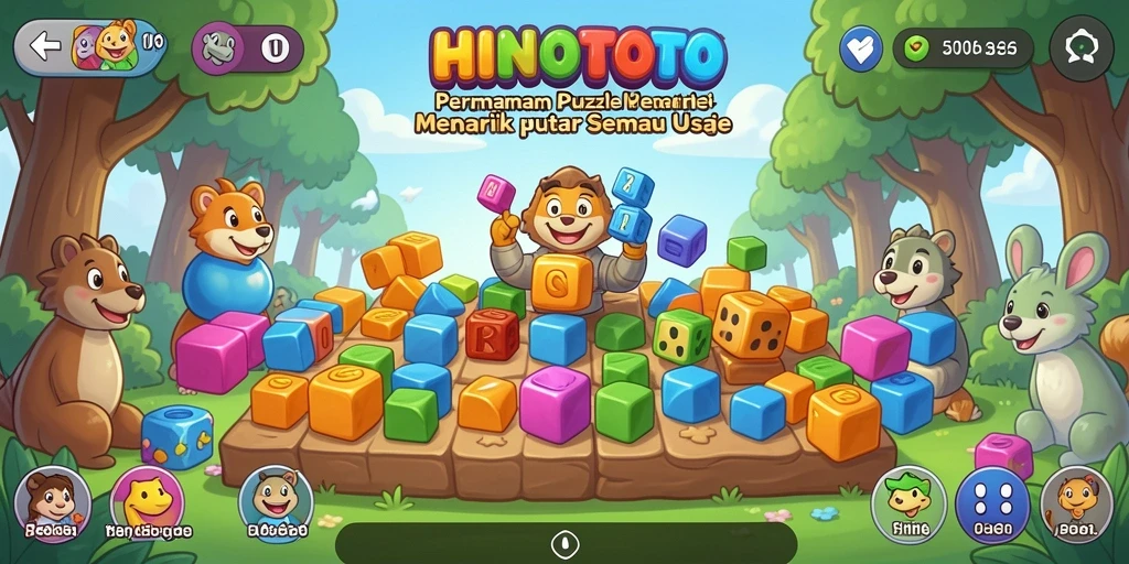Tangkapan layar HINOTOTO menunjukkan gameplay seru dengan tantangan Puzzle.
