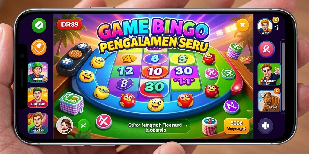 Tampilan gameplay seru dalam IDR89 dengan kartu Bingo.