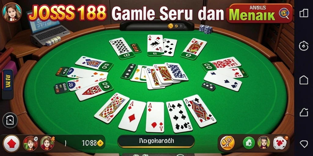 Screenshot utama JOSS188 menampilkan gameplay Gaple yang mengasyikkan.