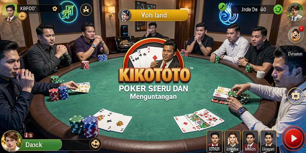 Tampilan gameplay seru dari KIKOTOTO saat pertandingan poker