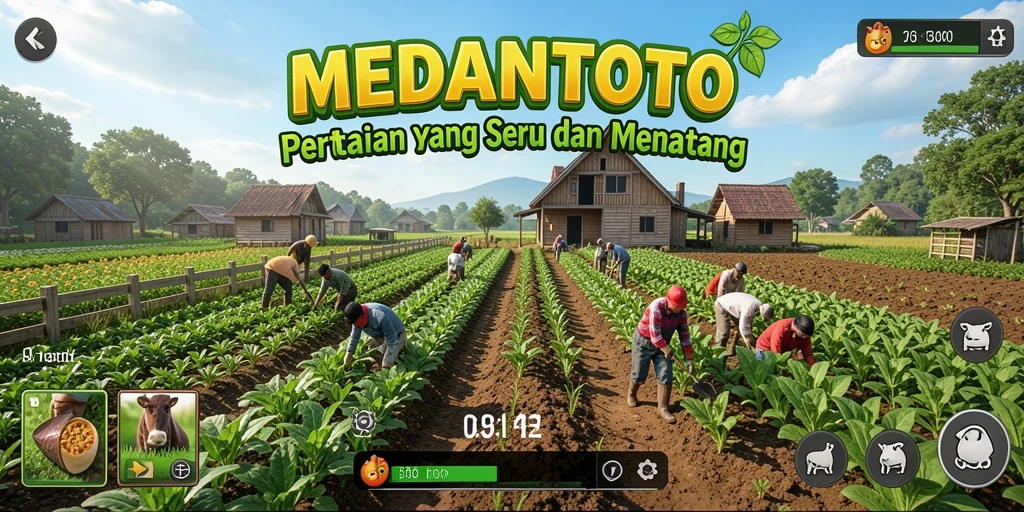 Screenshot gameplay yang menunjukkan keindahan pertanian di MEDANTOTO.