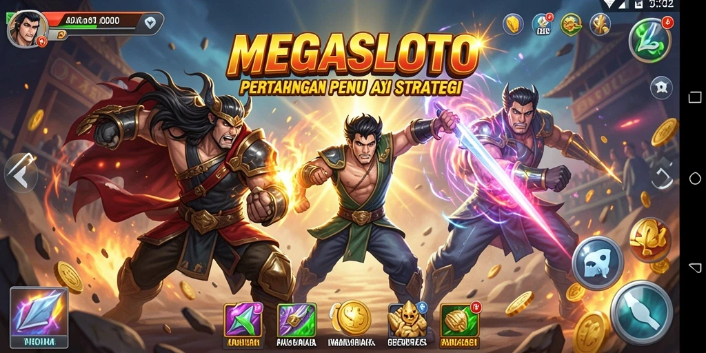 Tampilan gameplay seru dalam pertarungan di MEGASLOTO.
