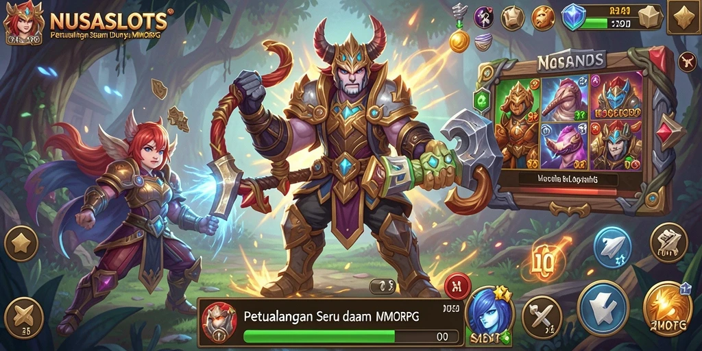 Screenshot NUSASLOTS menampilkan aksi seru dalam dunia MMORPG.