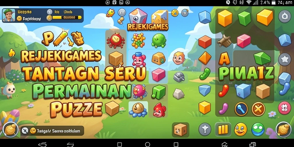 Tampilan gameplay seru dari REJEKIGAMES dengan berbagai puzzle menarik.