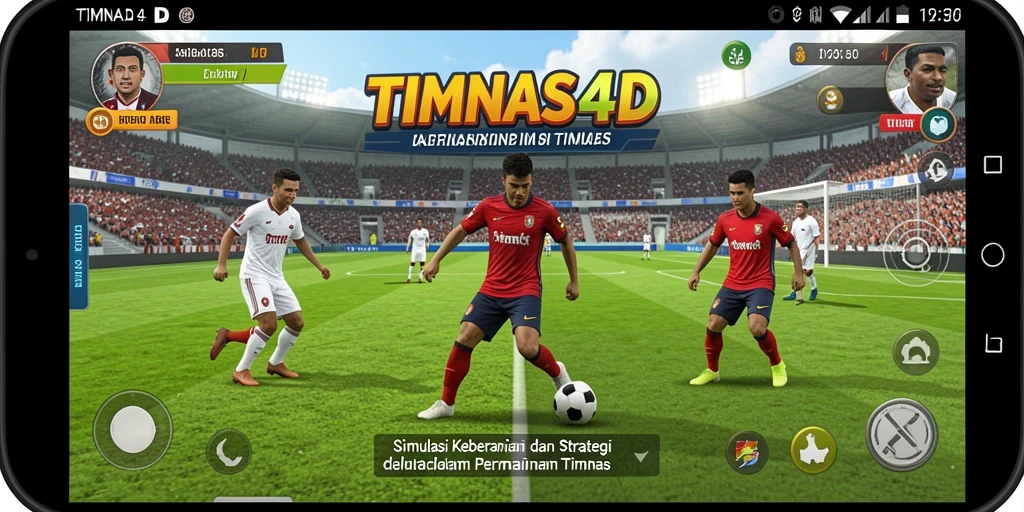 Screenshot gameplay TIMNAS4D menampilkan pengalaman simulasi sepak bola yang imersif.