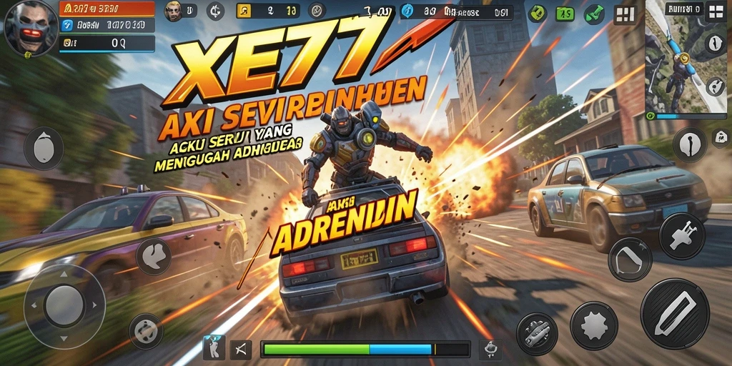 Tampilan gameplay XE77 yang menegangkan dan penuh aksi.