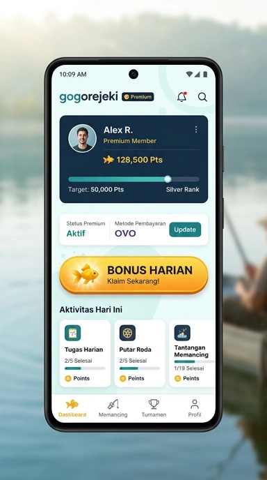 Tampilan antarmuka utama aplikasi gogorejeki.